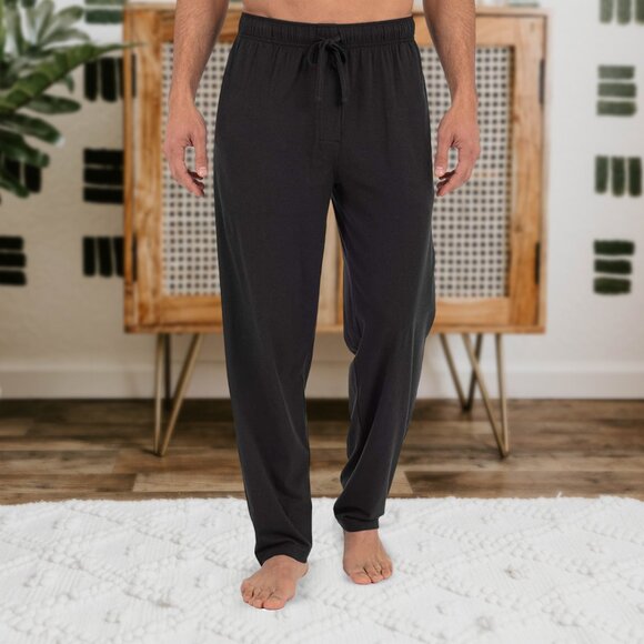 Men's Soft Comfortable Solid Jersey Knit Pants with Adjustable Drawstring Waist - Picture 10 of 16